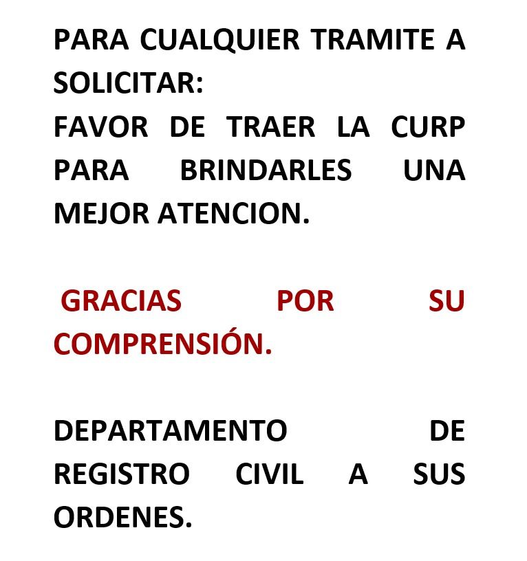 CURP · Registro Civil